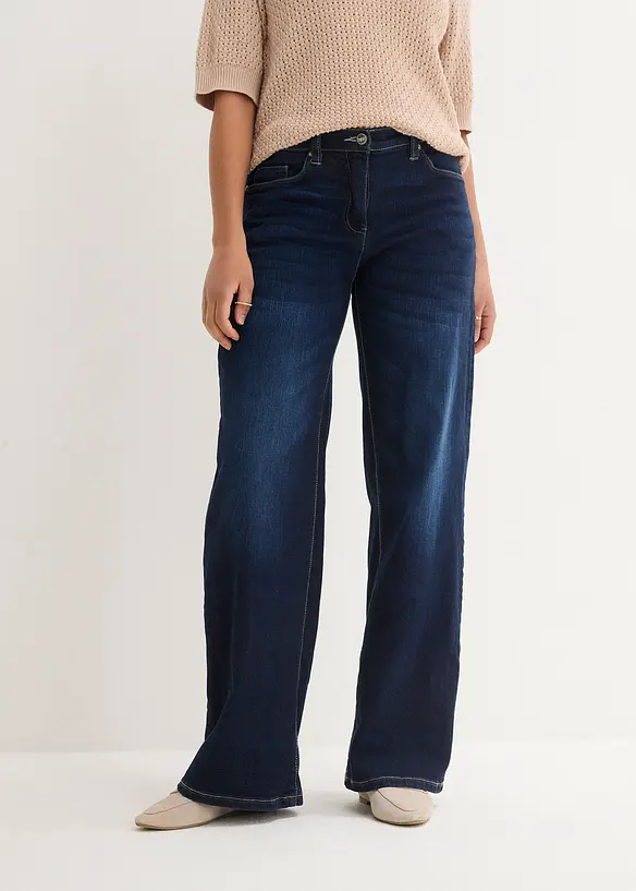 Bonprix Wide Leg Jeans Mid Waist, Culotte