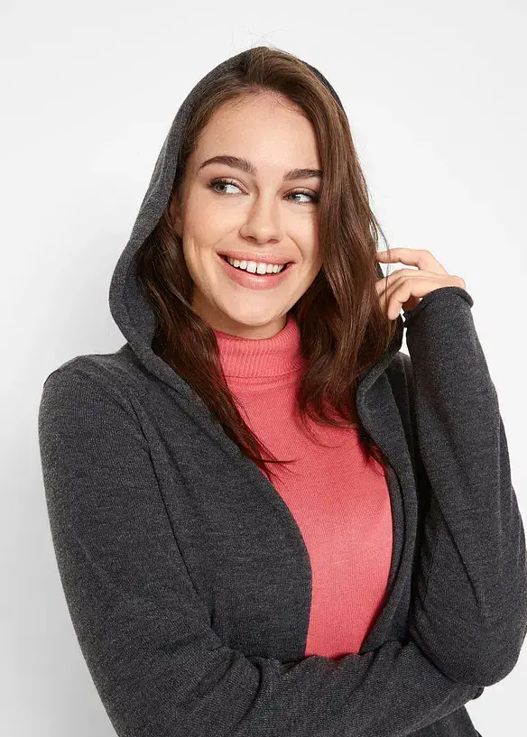 Bpc Bonprix Collection Longstrickjacke Mit Kapuze