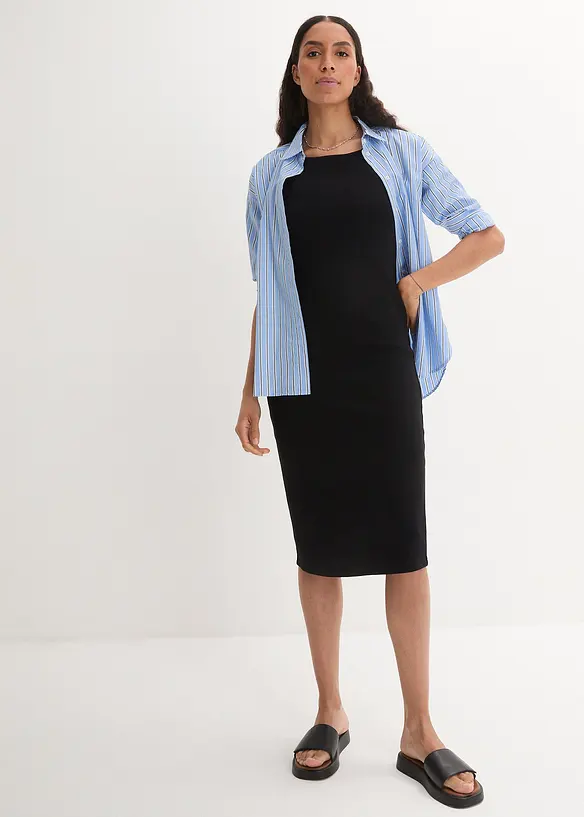 Bpc Bonprix Collection Ripp-Kleid, Hochgeschlossen