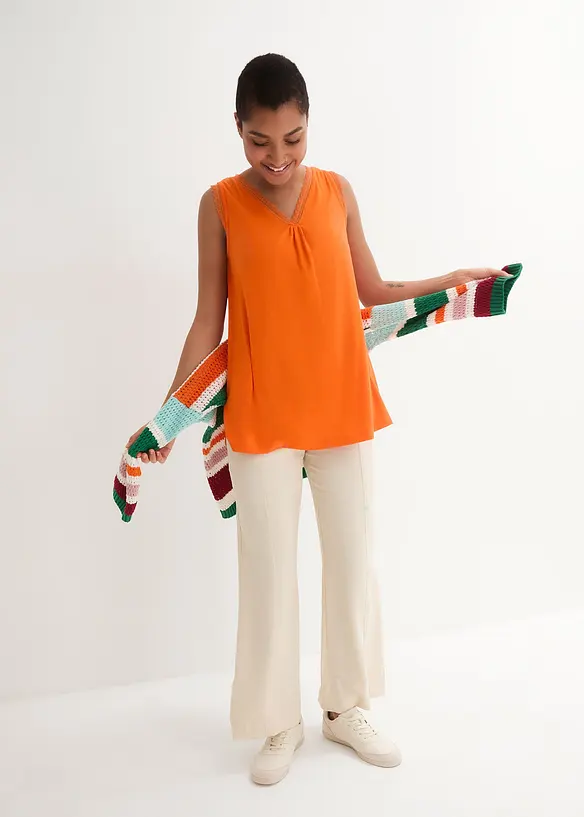 Bpc Bonprix Collection Viskose- Top Mit Spitze