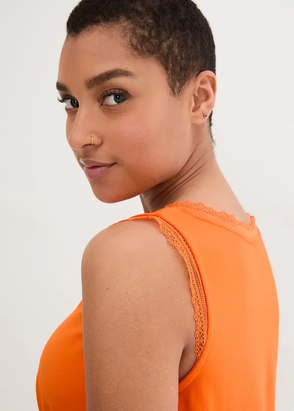 Bpc Bonprix Collection Viskose- Top Mit Spitze