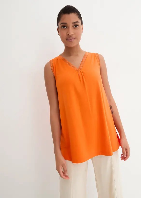 Bpc Bonprix Collection Viskose- Top Mit Spitze