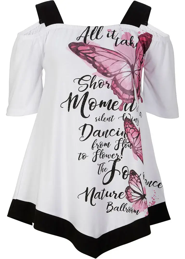 bpc selection Cold-Shoulder-Shirt mit Druck