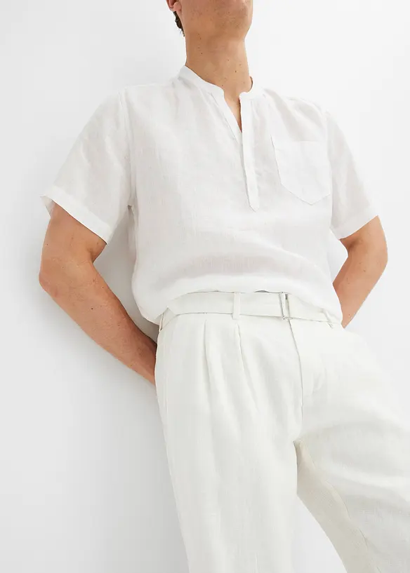 Bpc Selection Leinenhose Mit Bundfalte Und Gürtel