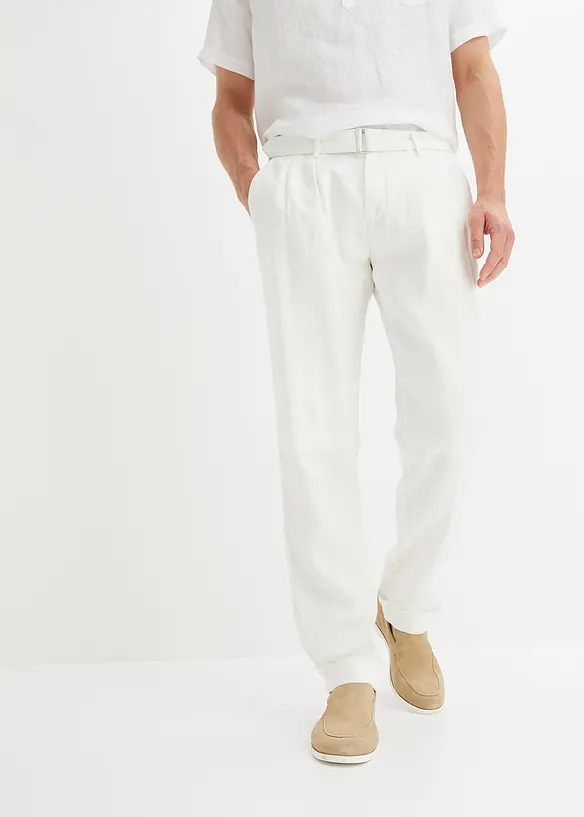 Bpc Selection Leinenhose Mit Bundfalte Und Gürtel