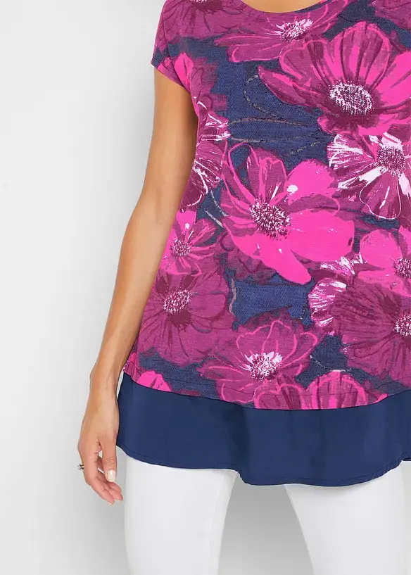 Bpc Selection Long-Shirt Mit Chiffon