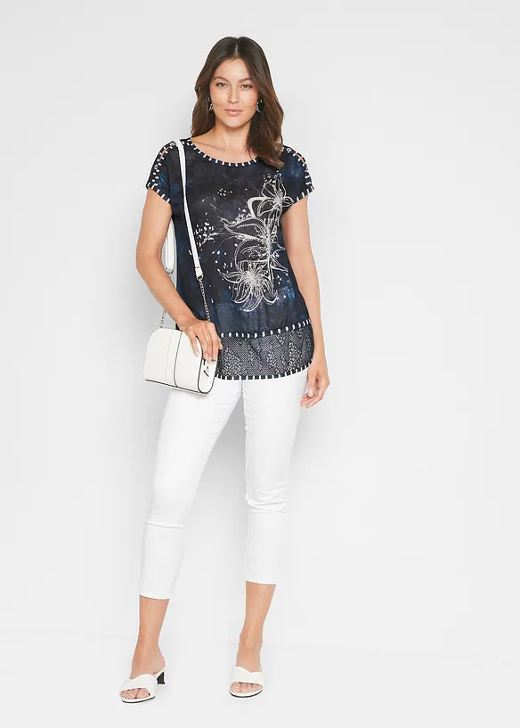 Bpc Selection Shirt Mit Batikeffekt Und Steinchen