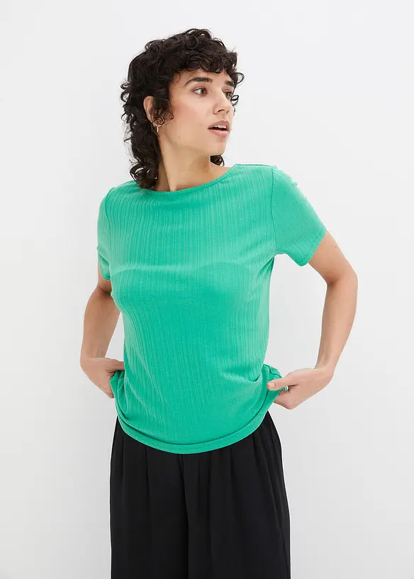 Bpc Selection Shirt Mit Rückendetail In Rib-Optik