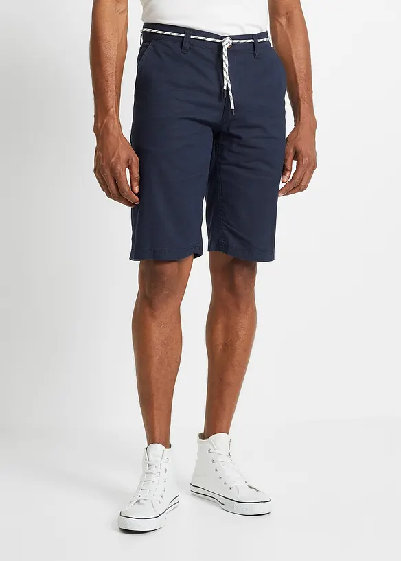Bonprix Chino-Bermuda Mit Leinen Und Bindeband, Regular Fit