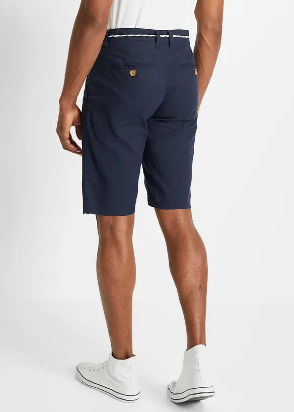 Bonprix Chino-Bermuda Mit Leinen Und Bindeband, Regular Fit