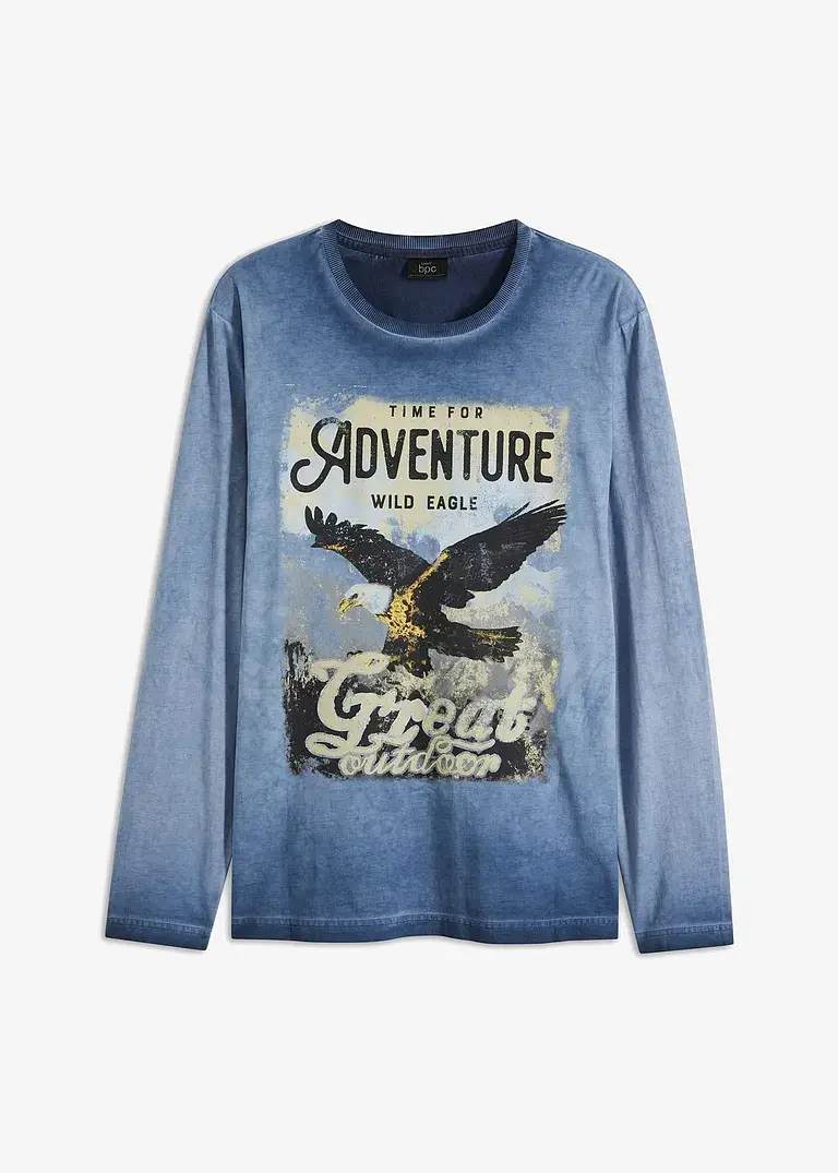 bpc bonprix collection cold-dyed Langarmshirt aus reiner Bio-Baumwolle