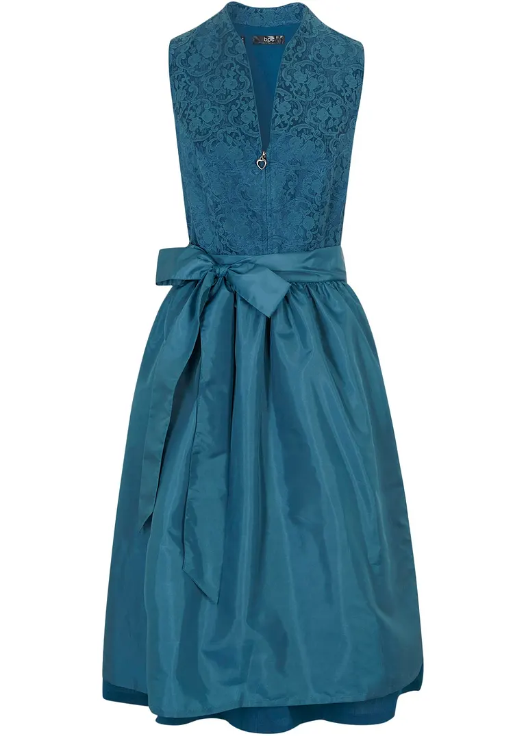 bpc bonprix collection Dirndl mit Jacquardmuster und Schürze in Midilänge (2-tlg.Set)