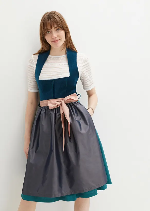 Bpc Bonprix Collection Dirndl Mit Samt In Midilänge (2-tlg.Set)