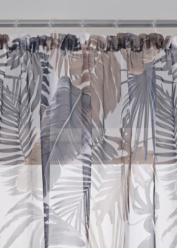 Bpc Living Bonprix Collection Gardine Mit Blätter Druck Mit Recyceltem Polyester (1er Pack)