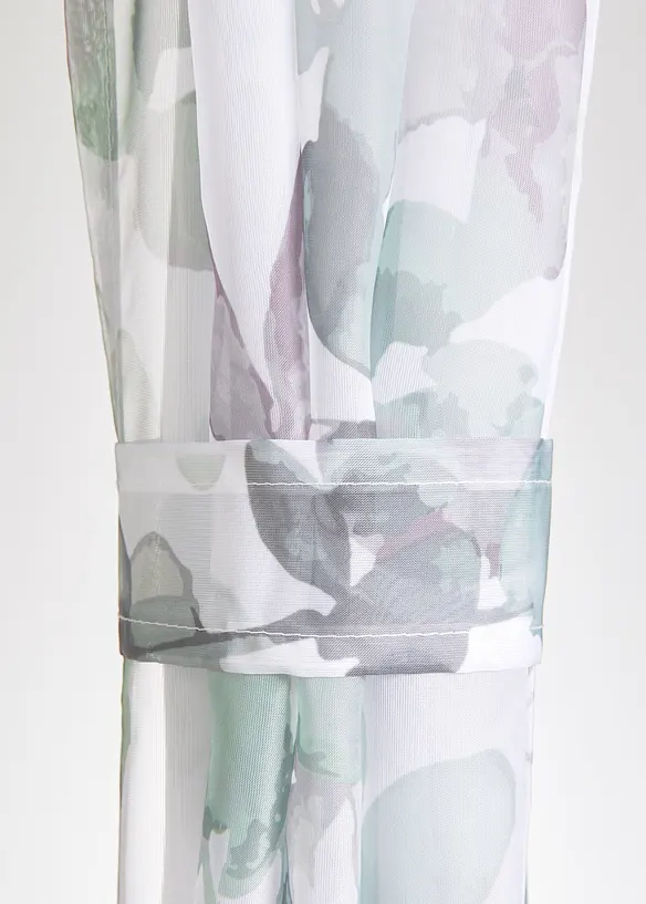 Bpc Living Bonprix Collection Gardine Mit Blumen Druck Inkl. Raffhalter (1er Pack)