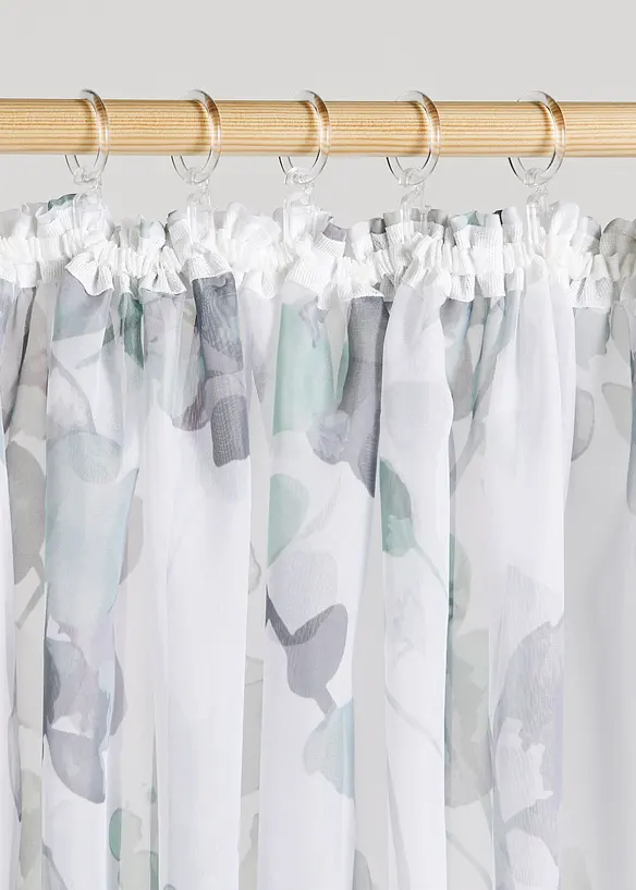 Bpc Living Bonprix Collection Gardine Mit Blumen Druck Inkl. Raffhalter (1er Pack)