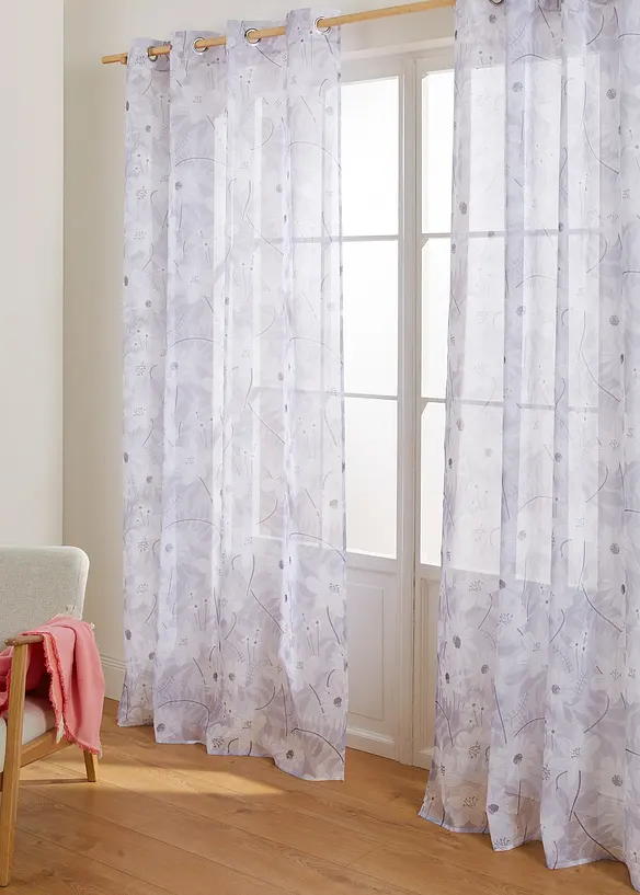 Bpc Living Bonprix Collection Gardine Mit Blütendruck (1er Pack)