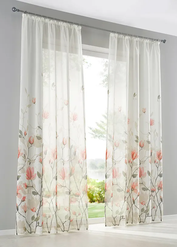 Bpc Living Bonprix Collection Gardine Mit Floralem Druck (1er-Pack)