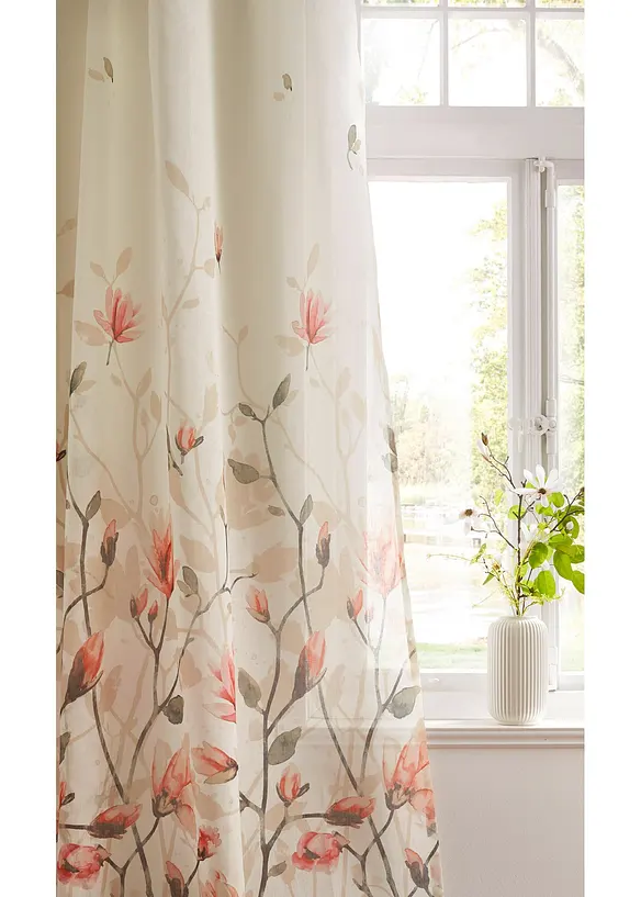 Bpc Living Bonprix Collection Gardine Mit Floralem Druck (1er-Pack)