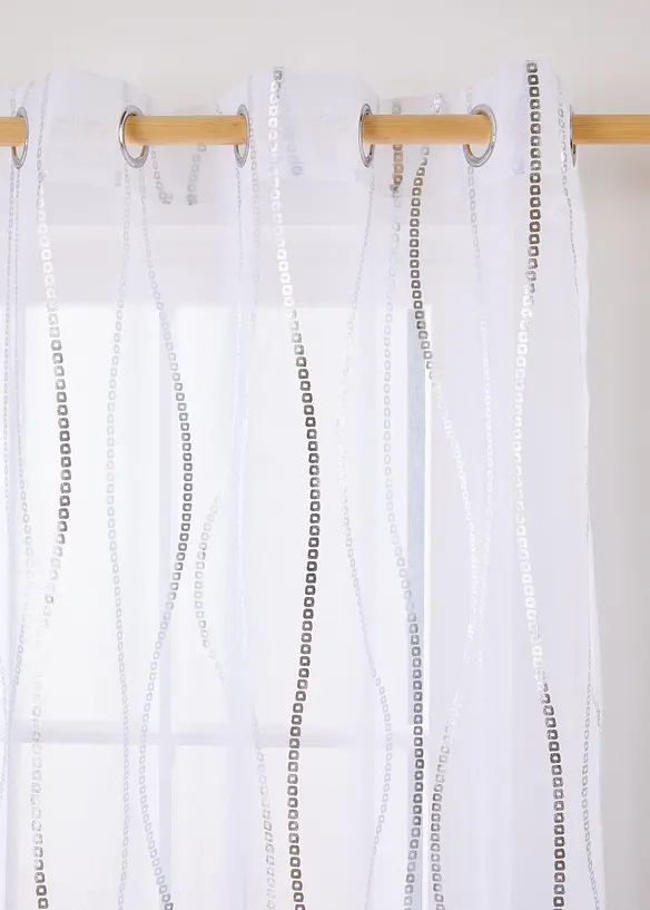 Bpc Living Bonprix Collection Gardine Mit Glanz Druck (1er Pack)