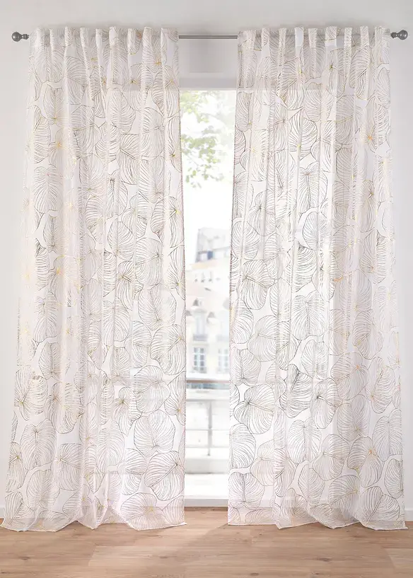 bpc living bonprix collection Gardine mit Glanz Druck (1er Pack)