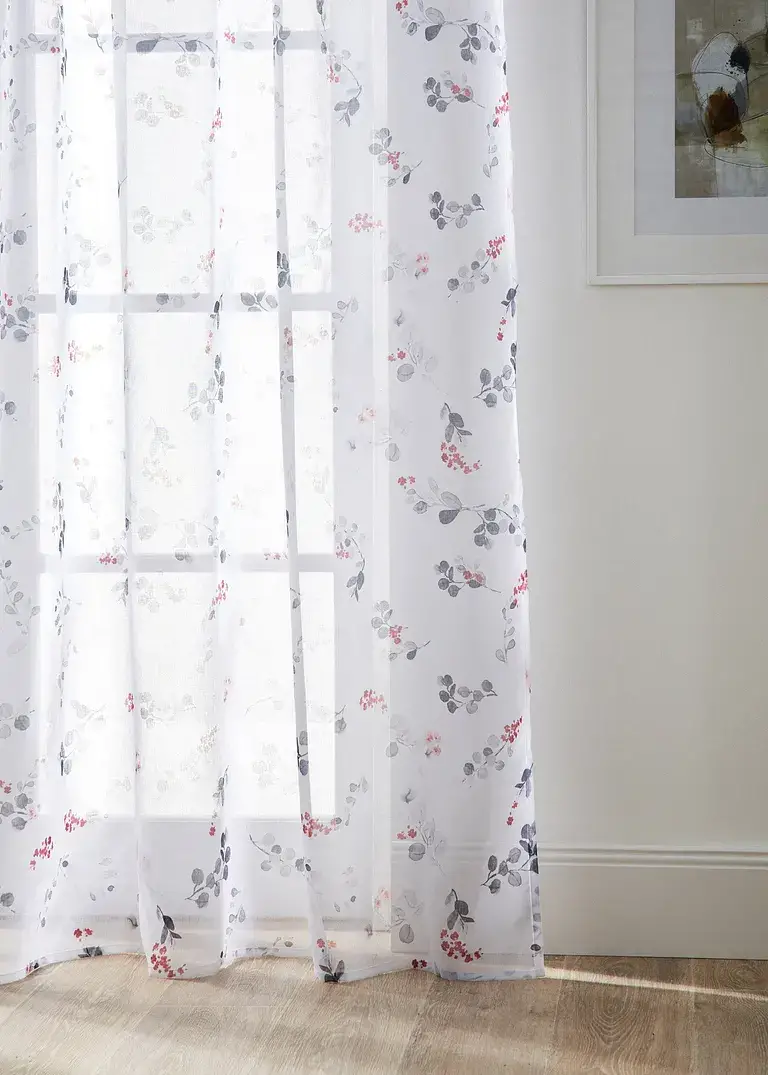 bpc living bonprix collection Gardine mit recyceltem Polyester mit Druck inkl. Raffhalter (1er Pack)