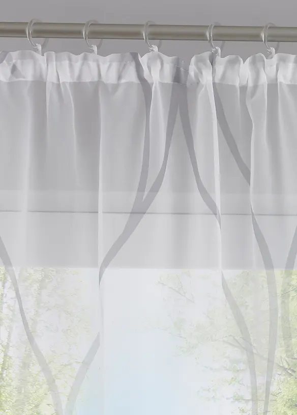 Bonprix Gardine Mit Wellen Druck Mit Recyceltem Polyester (1er Pack)