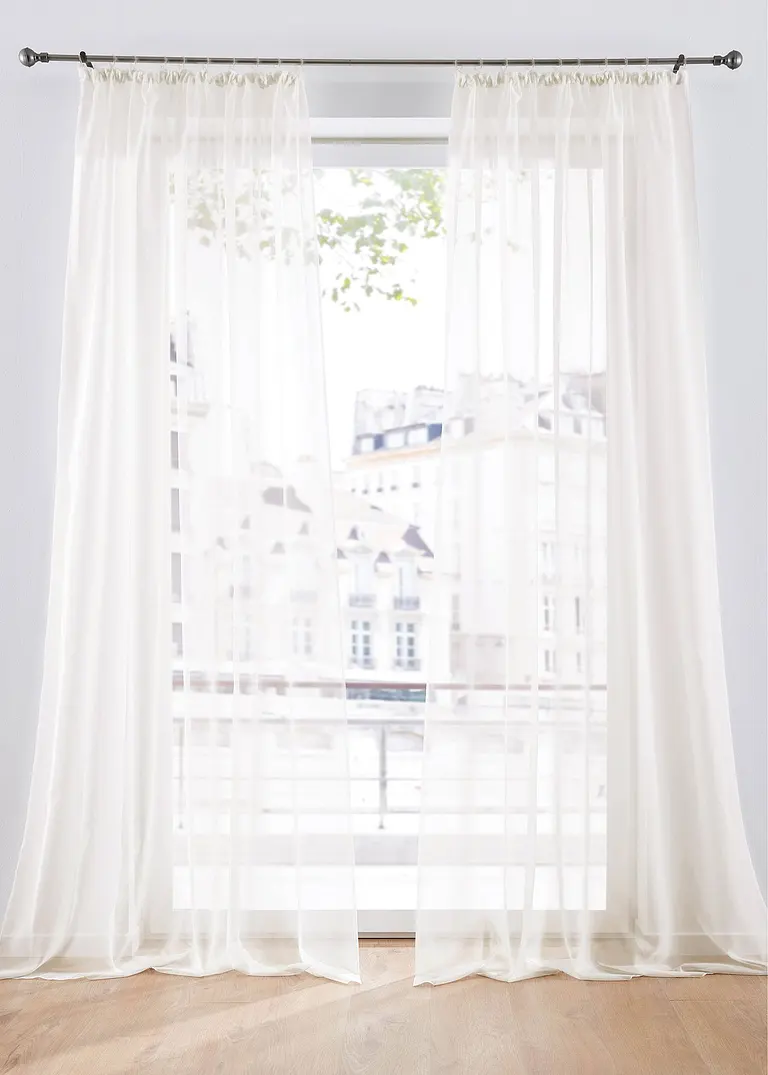 Bonprix Gardinen Einfarbig Mit Recyceltem Polyester (2er Pack)