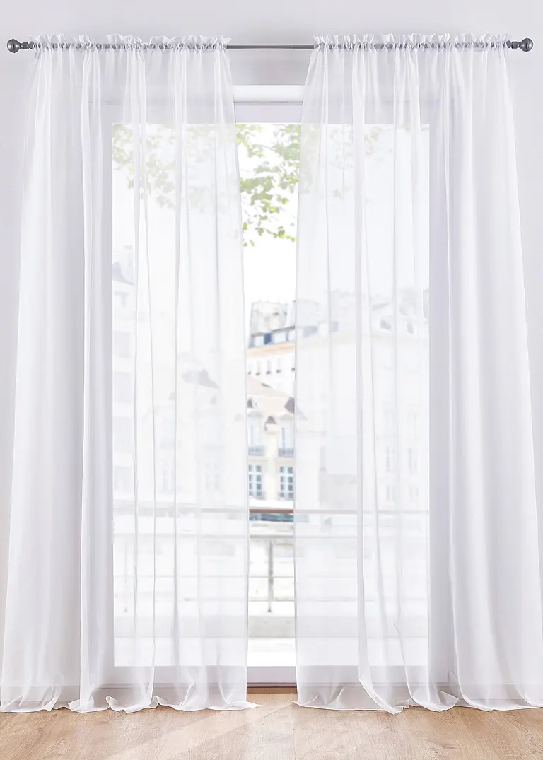 Bonprix Gardinen Einfarbig Mit Recyceltem Polyester (2er Pack)