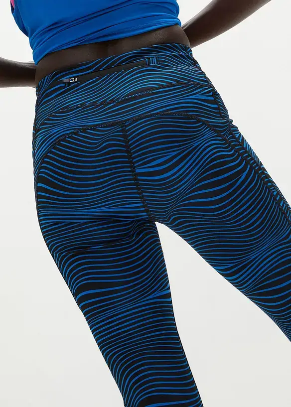 Bonprix Gemusterte Sport-Leggings Mit Handytasche, Schnelltrocknend