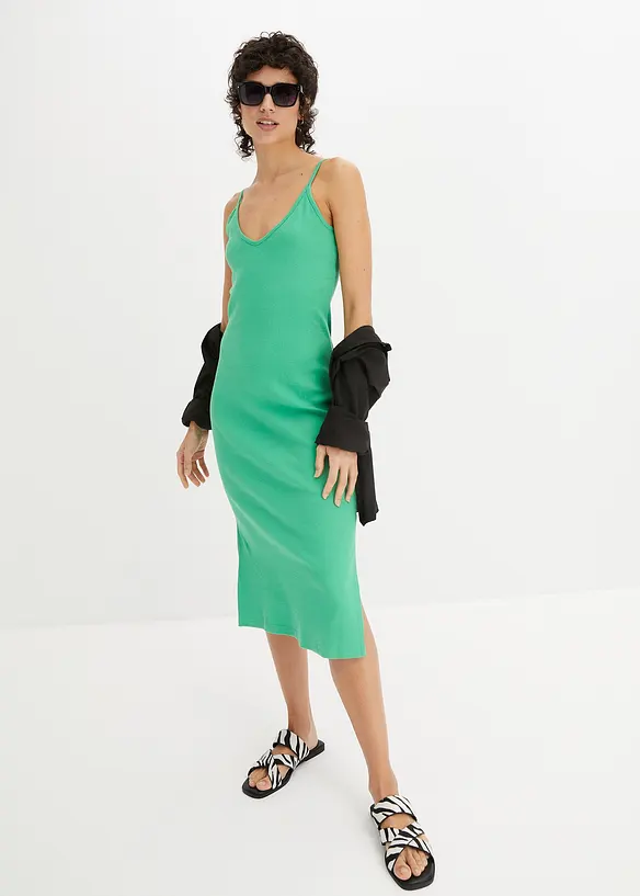 Bonprix Geripptes Bodycon-Kleid Aus Elastischem Baumwoll-Mix