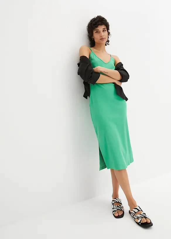 Bonprix Geripptes Bodycon-Kleid Aus Elastischem Baumwoll-Mix