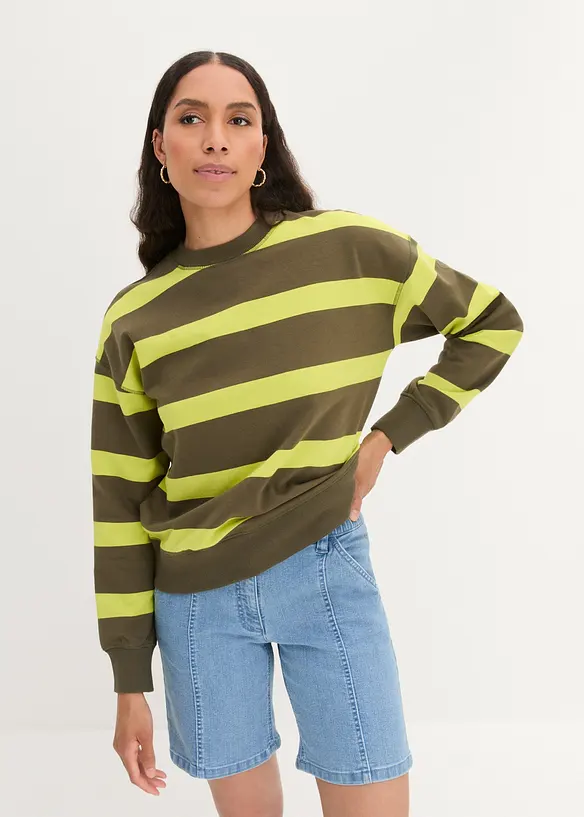 Bpc Bonprix Collection Gestreiftes Oversized-Sweatshirt Mit Recyceltem Polyester