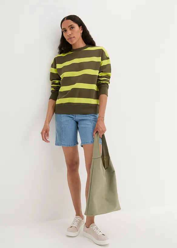Bpc Bonprix Collection Gestreiftes Oversized-Sweatshirt Mit Recyceltem Polyester