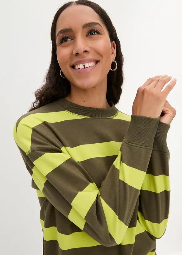 Bpc Bonprix Collection Gestreiftes Oversized-Sweatshirt Mit Recyceltem Polyester