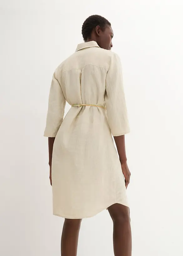 Bonprix PREMIUM Hemdblusenkleid Aus Reinem Leinen (2-tlg. Set)