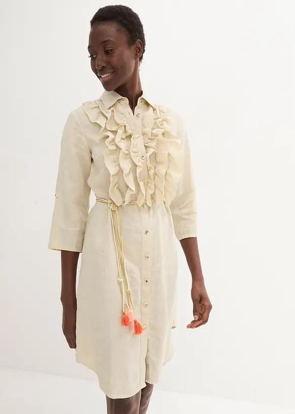 Bonprix PREMIUM Hemdblusenkleid Aus Reinem Leinen (2-tlg. Set)