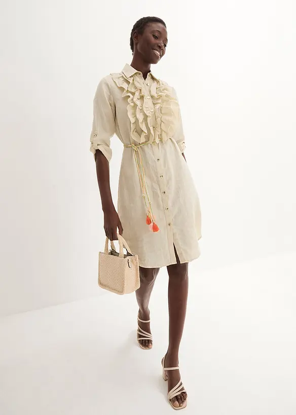 Bonprix PREMIUM Hemdblusenkleid Aus Reinem Leinen (2-tlg. Set)