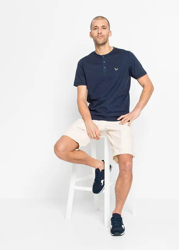 Bonprix Henleyshirt, Kurzarm Aus Bio Baumwolle (3er Pack)