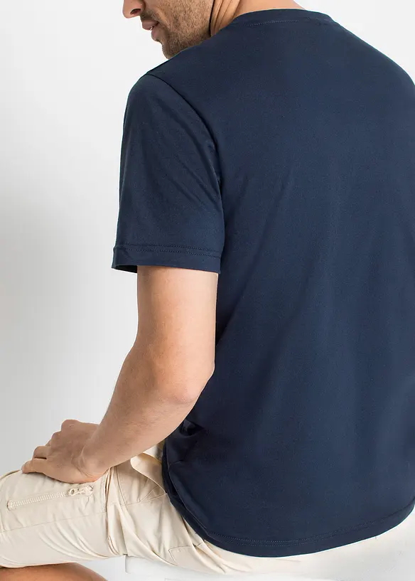 Bonprix Henleyshirt, Kurzarm Aus Bio Baumwolle (3er Pack)