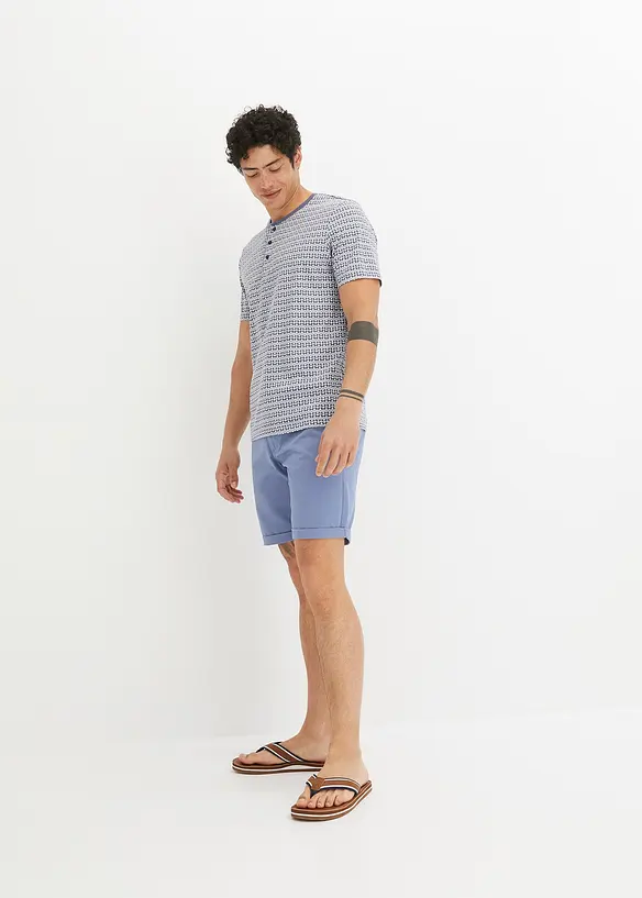 Bpc Bonprix Collection Henleyshirt, Kurzarm Aus Bio Baumwolle Mit Minimaldruck