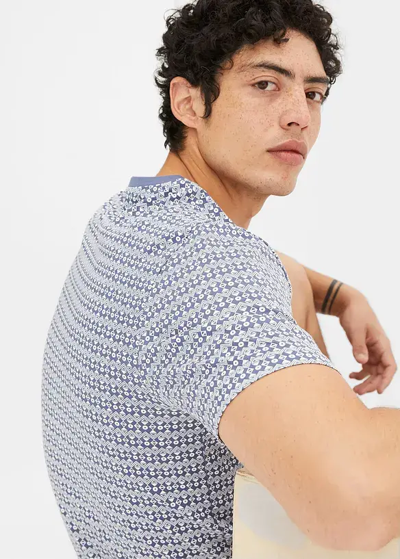 Bpc Bonprix Collection Henleyshirt, Kurzarm Aus Bio Baumwolle Mit Minimaldruck