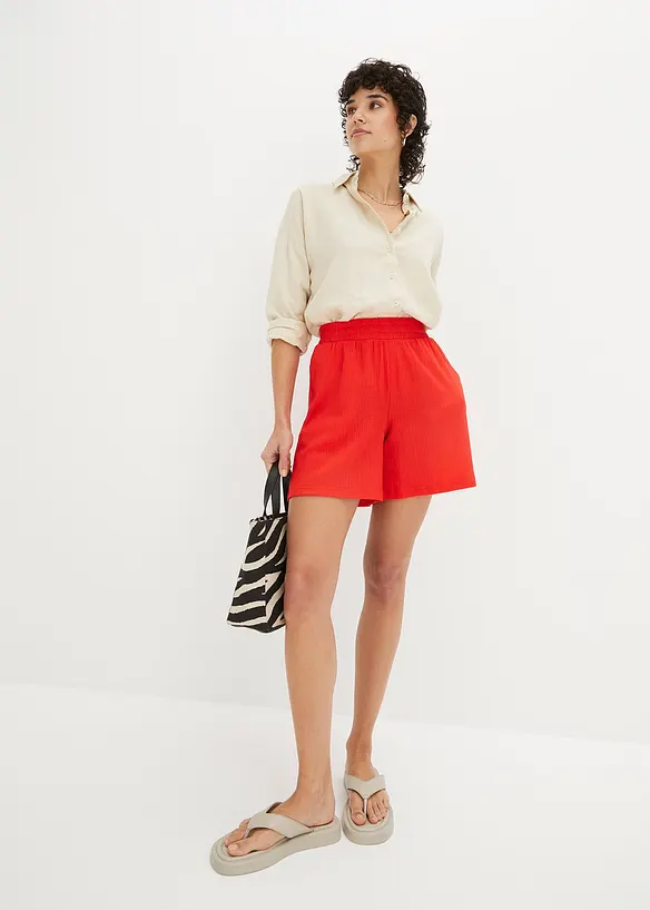 Bpc Bonprix Collection High-Waist-Shorts Aus Strukturjersey Mit Rundumbequembund