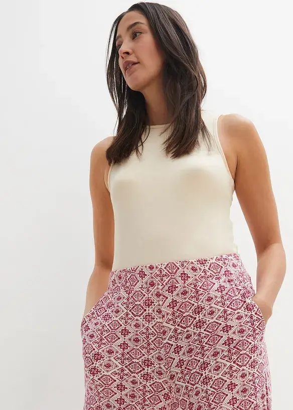 Bpc Bonprix Collection High-Waist-Viskose Shirthose, Lang