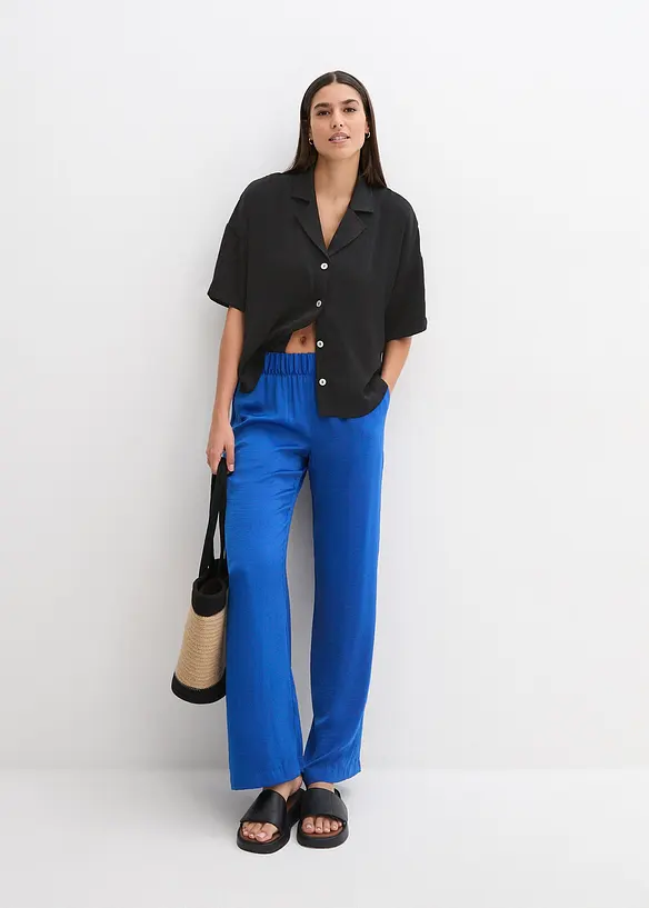 Bonprix Hose Mit Struktur-Effekt Und Bequembund, Lang