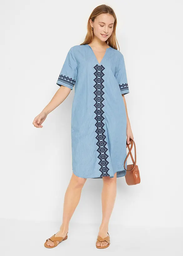 John Baner JEANSWEAR Jeans Tunika-Kleid Mit Stickerei