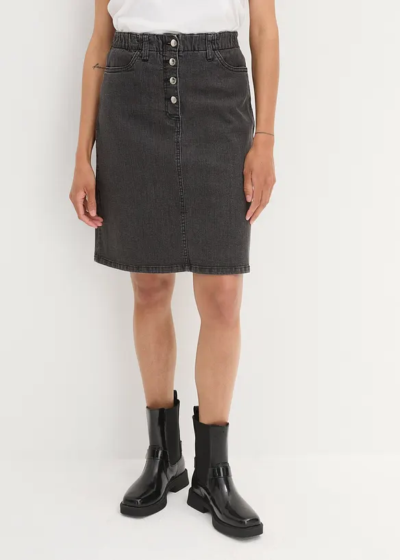 Bpc Bonprix Collection Jeansrock Mit Knopfleiste Und Bequembund