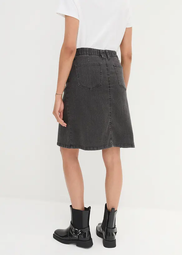 Bpc Bonprix Collection Jeansrock Mit Knopfleiste Und Bequembund