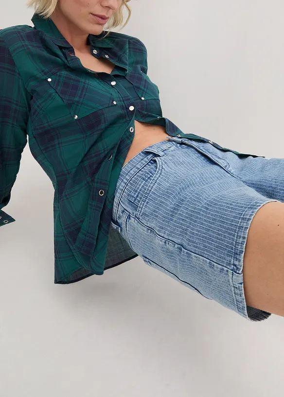 John Baner JEANSWEAR Jeansshorts, Mid Waist, Gestreift