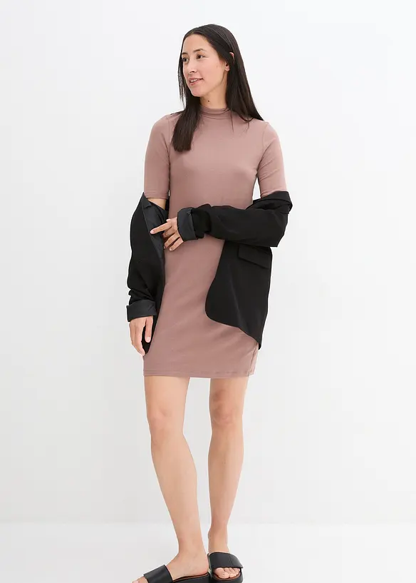 Bpc Bonprix Collection Jersey-Kleid Mit Stehkragen, Halbarm